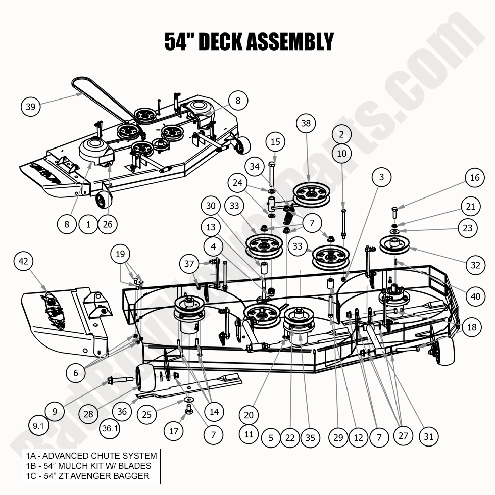 2020 ZT Avenger 54" Deck Assembly